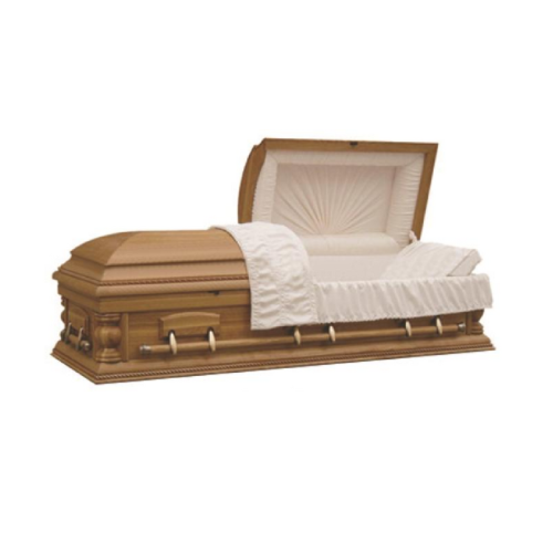 Гроб саркофаг из массива дуба с двойной крышкой, модель TD-A08
