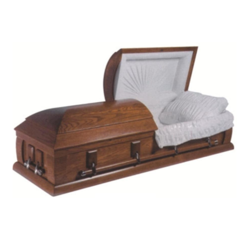 Гроб саркофаг из массива павловния с утончённой отделкой, модель TD-A56