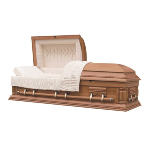 Гроб саркофаг из массива павловния с двойной крышкой, модель TD-A02